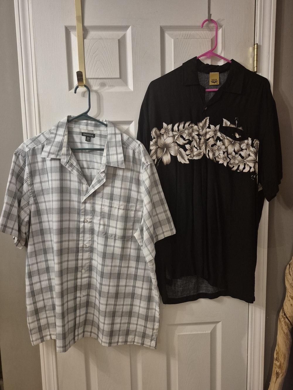 Lot of 2 Mens Pocket Short Sleeve Button Up Shirts Size XL George and M&B